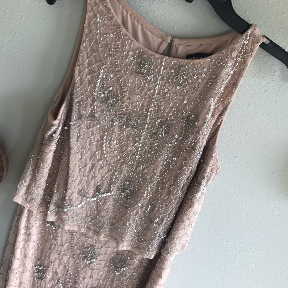 Blush Pink Aidan Mattox Beaded Dress